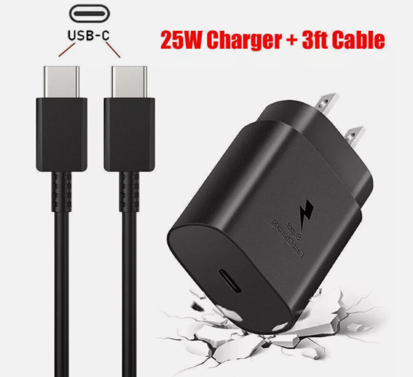 Samsung 25W Super Fast Charging Charger With USB Cable